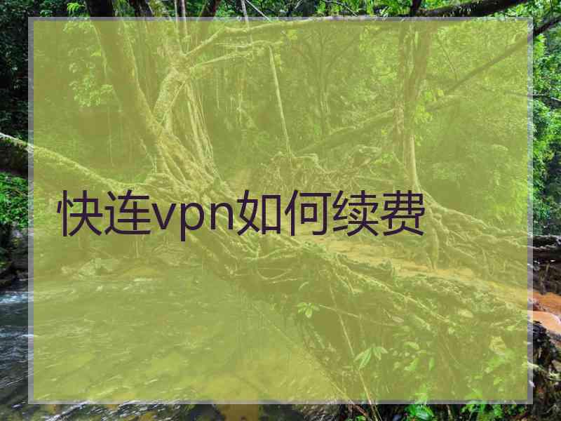 快连vpn如何续费