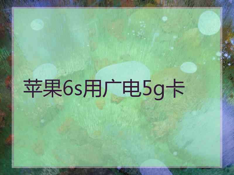 苹果6s用广电5g卡