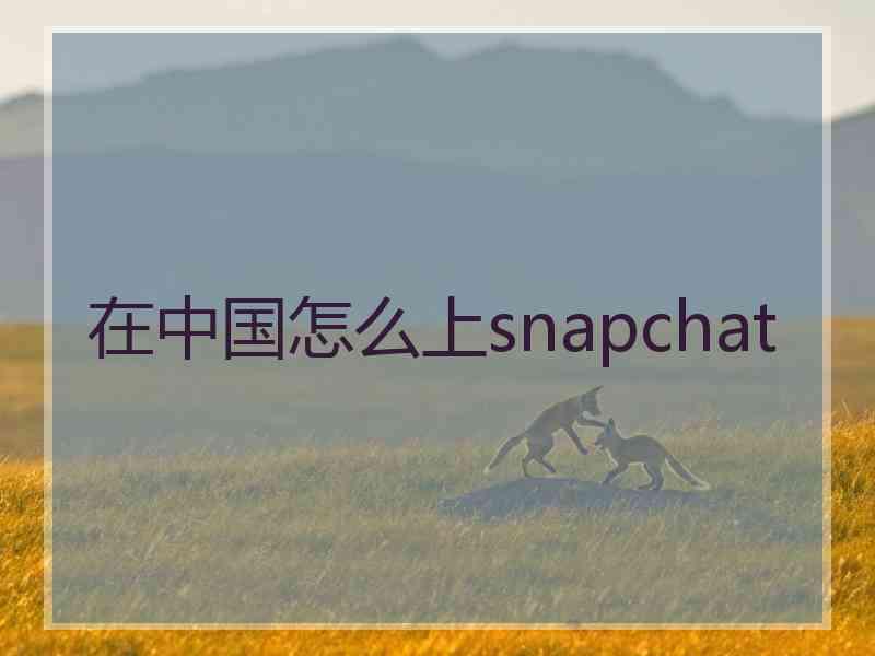 在中国怎么上snapchat