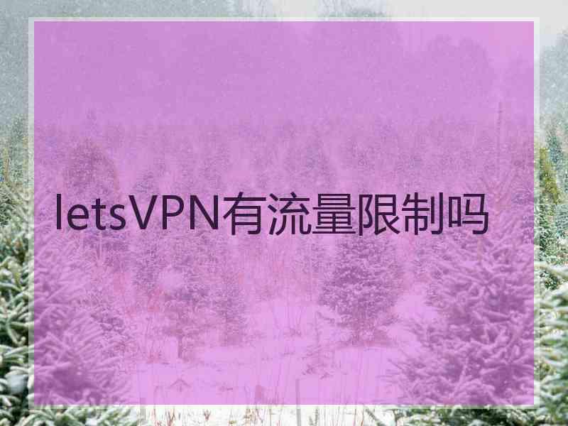 letsVPN有流量限制吗