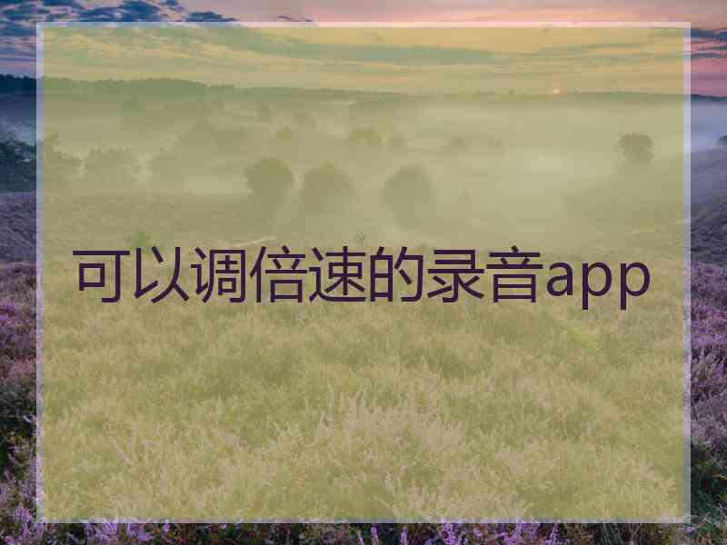 可以调倍速的录音app