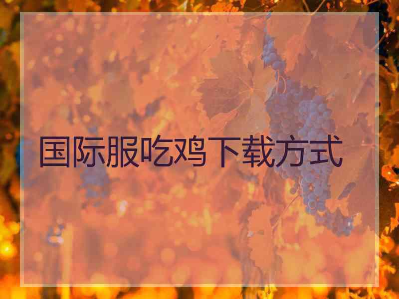 国际服吃鸡下载方式