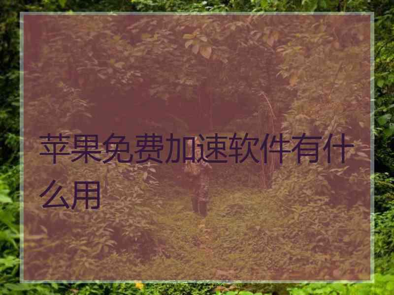 苹果免费加速软件有什么用