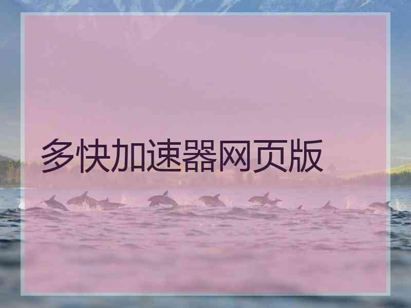 多快加速器网页版