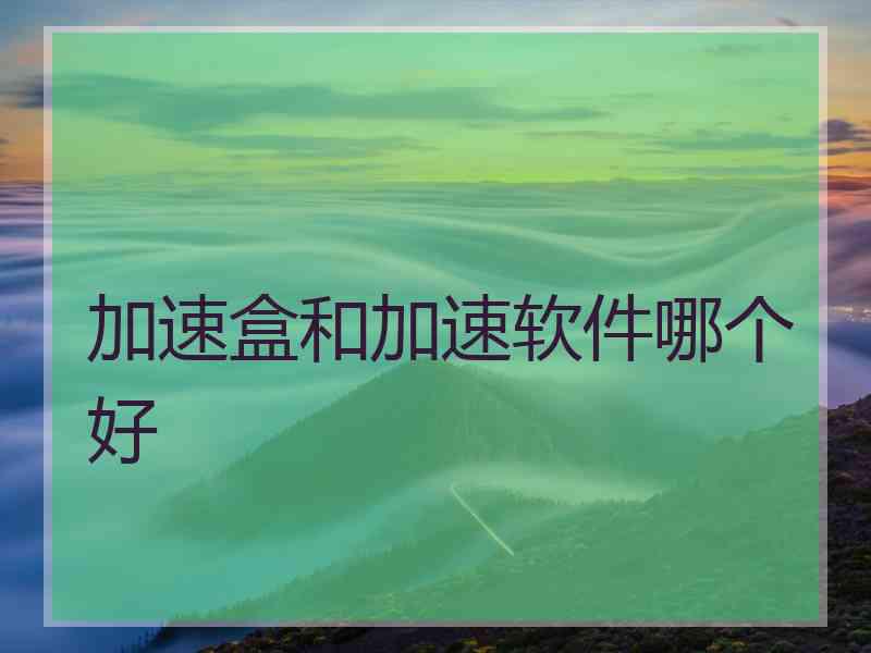 加速盒和加速软件哪个好
