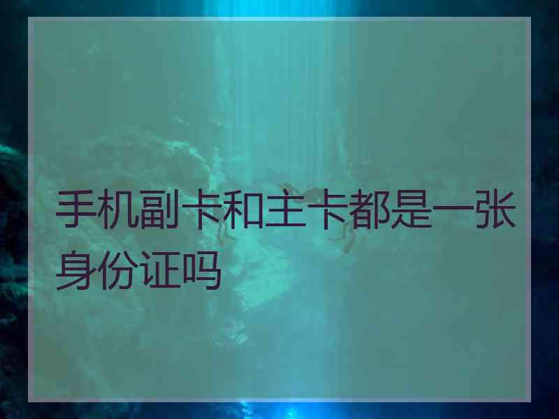 手机副卡和主卡都是一张身份证吗