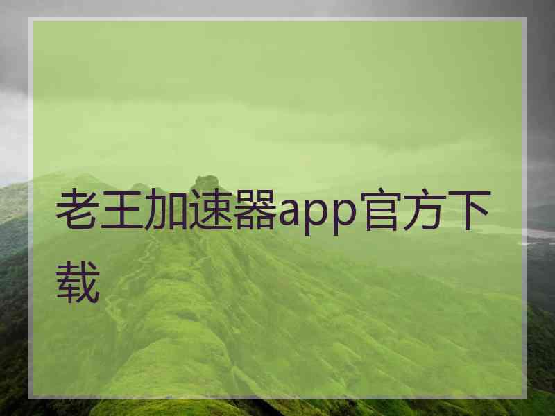 老王加速器app官方下载