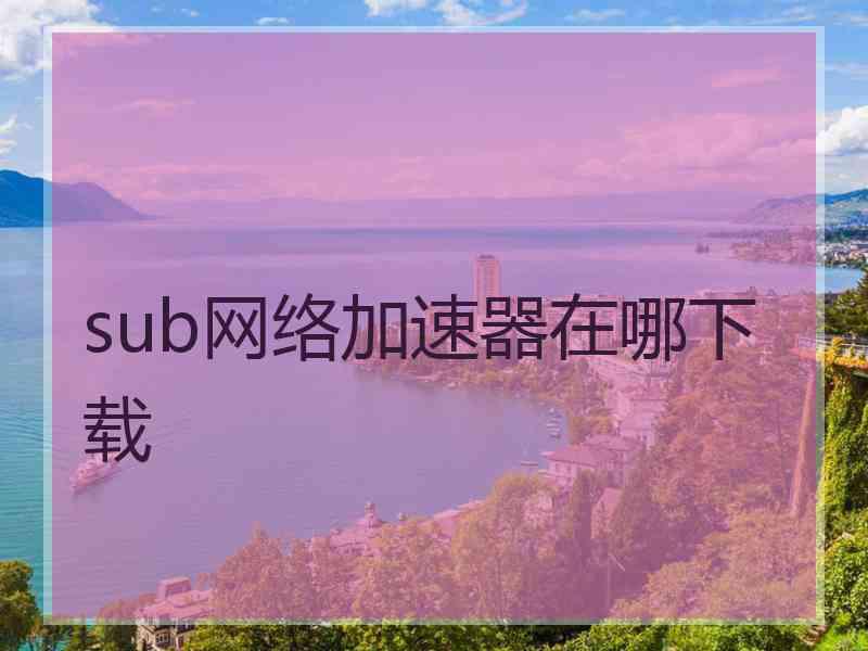 sub网络加速器在哪下载