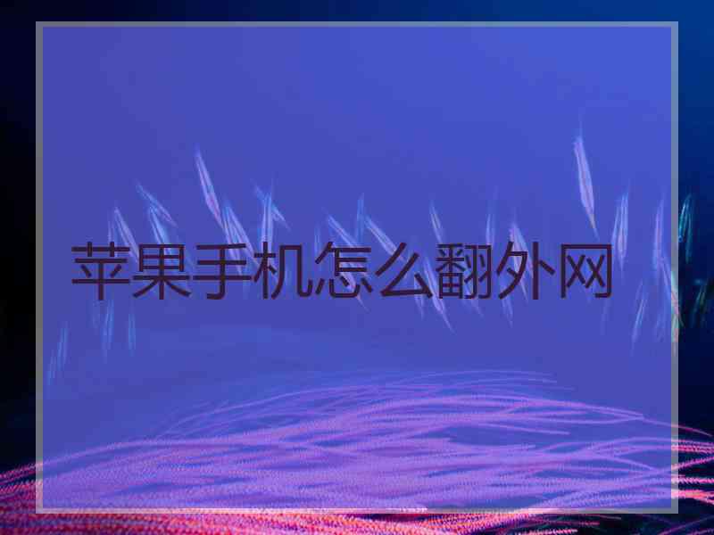 苹果手机怎么翻外网