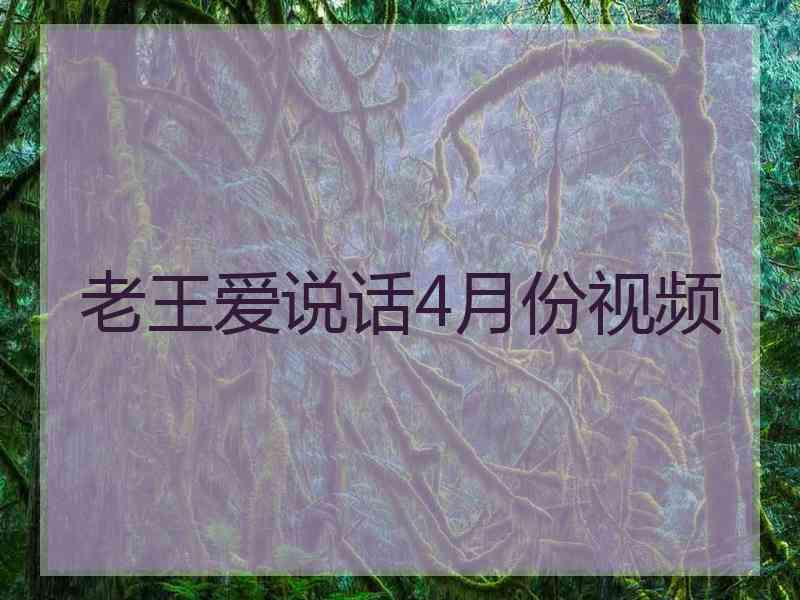老王爱说话4月份视频