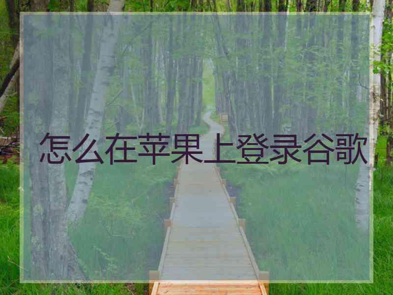 怎么在苹果上登录谷歌