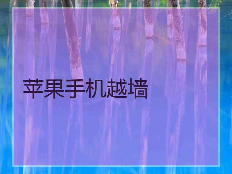 苹果手机越墙
