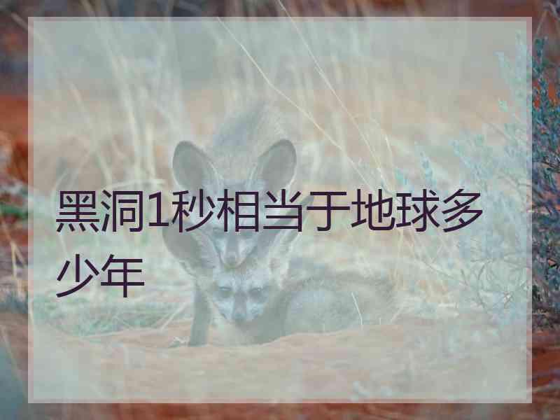 黑洞1秒相当于地球多少年