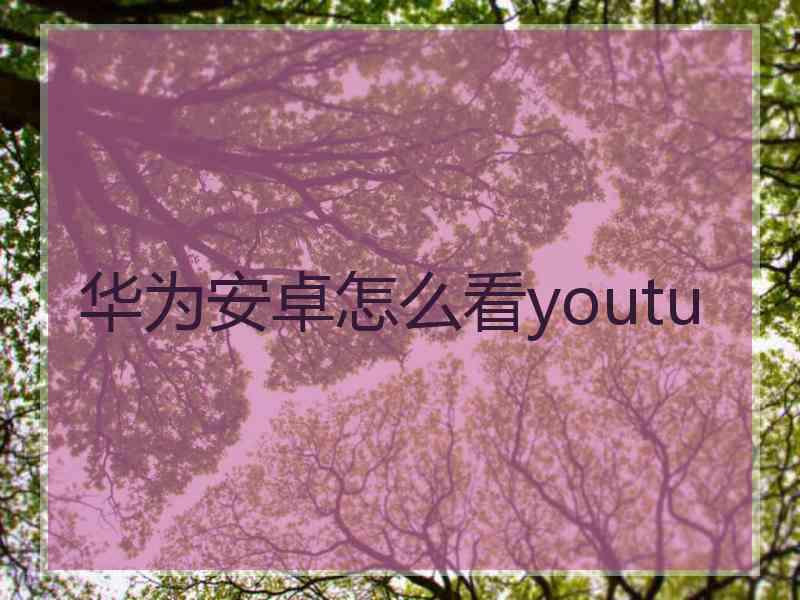 华为安卓怎么看youtu