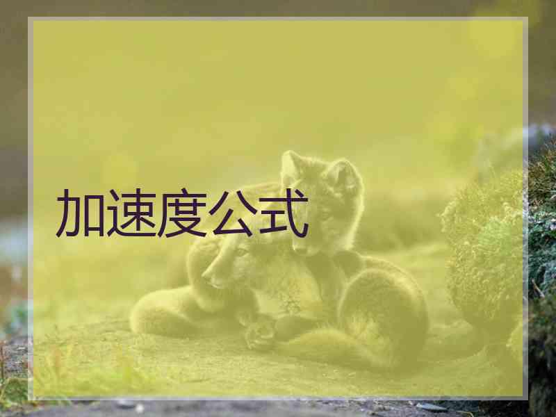 加速度公式
