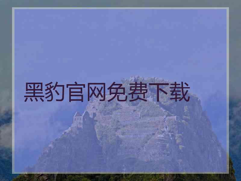 黑豹官网免费下载