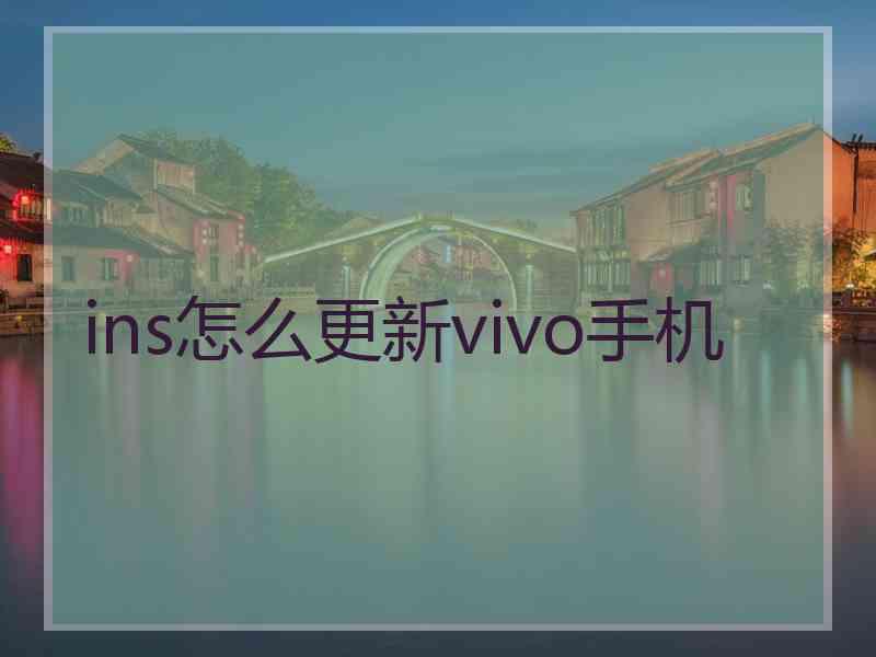 ins怎么更新vivo手机