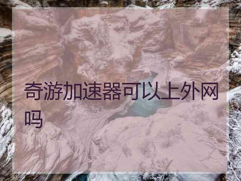 奇游加速器可以上外网吗