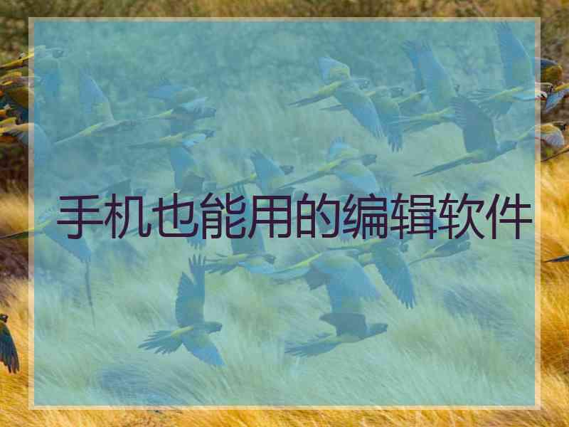手机也能用的编辑软件