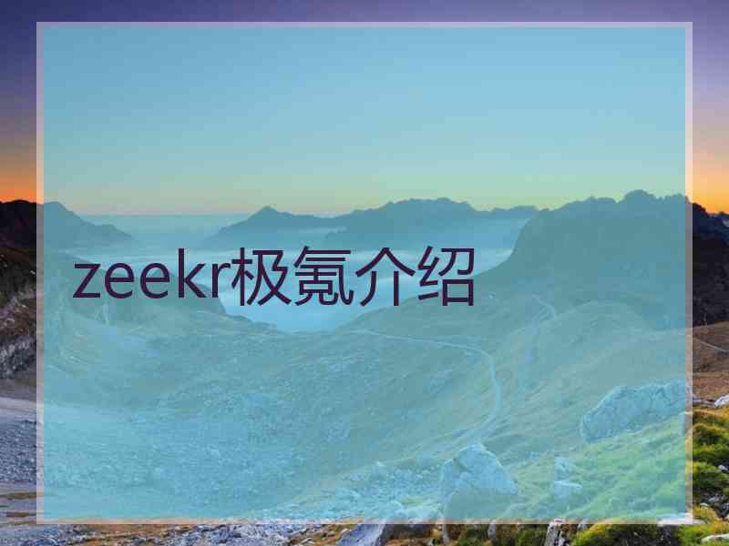 zeekr极氪介绍