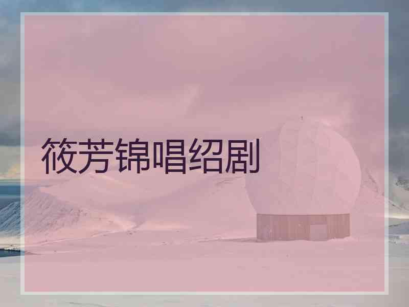 筱芳锦唱绍剧