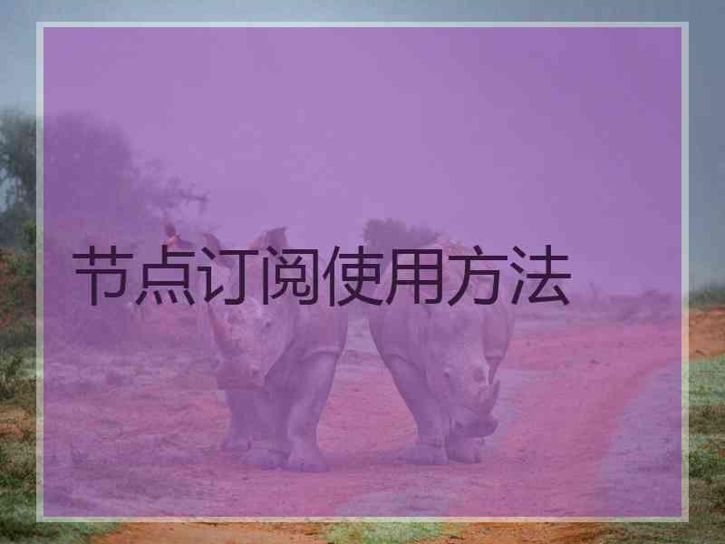 节点订阅使用方法