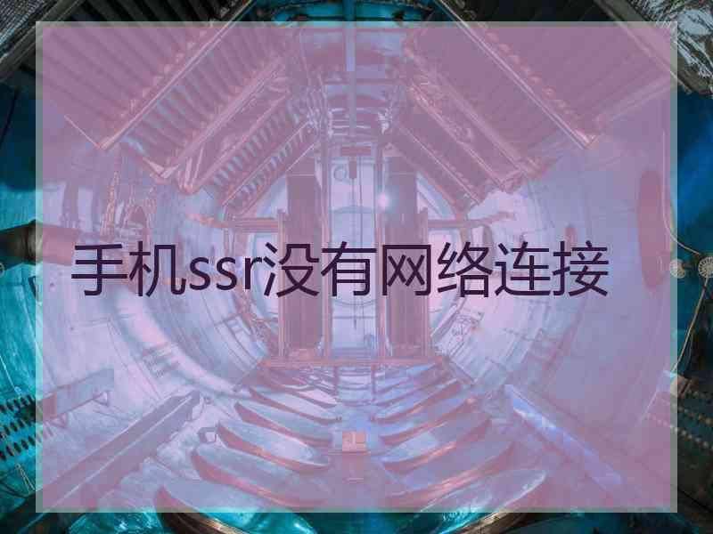 手机ssr没有网络连接