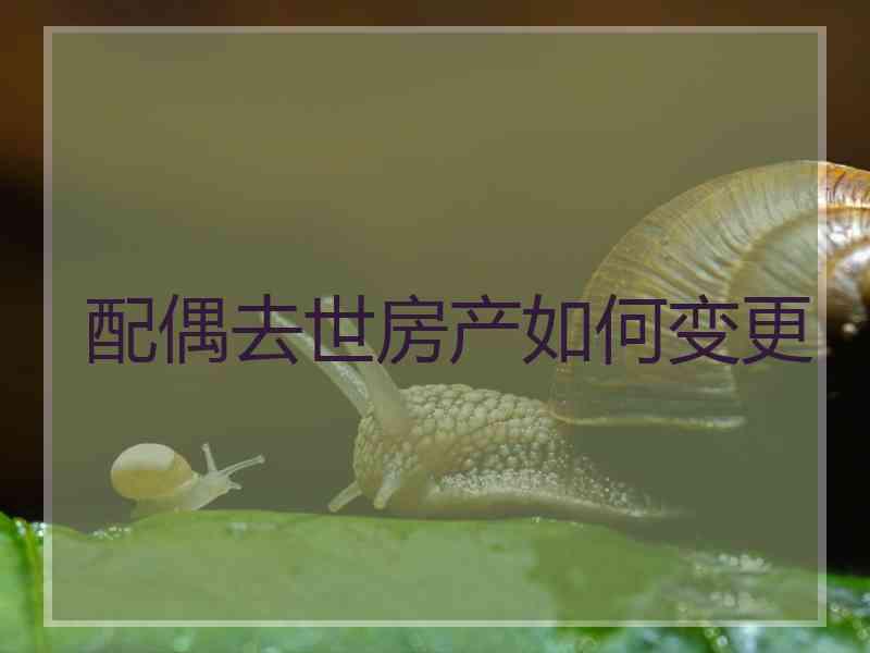 配偶去世房产如何变更
