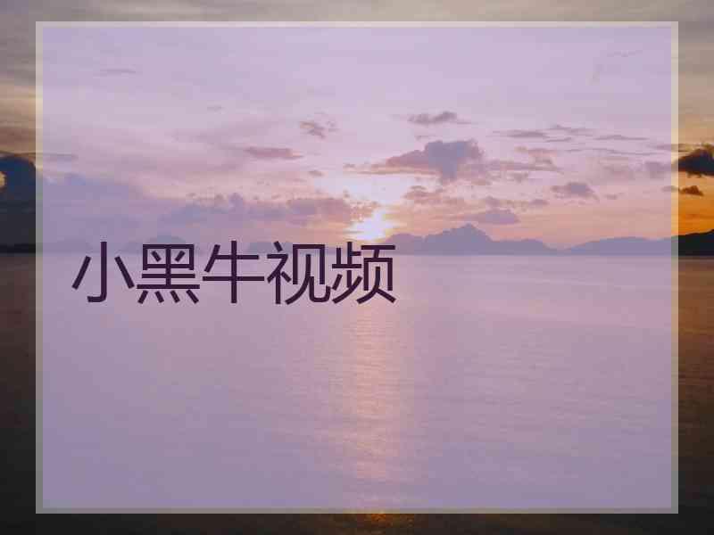 小黑牛视频