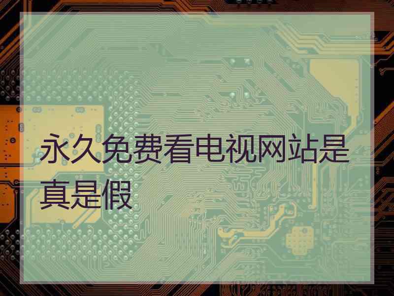 永久免费看电视网站是真是假
