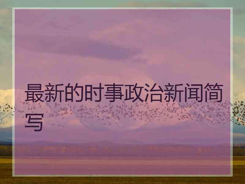 最新的时事政治新闻简写