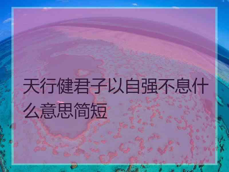 天行健君子以自强不息什么意思简短