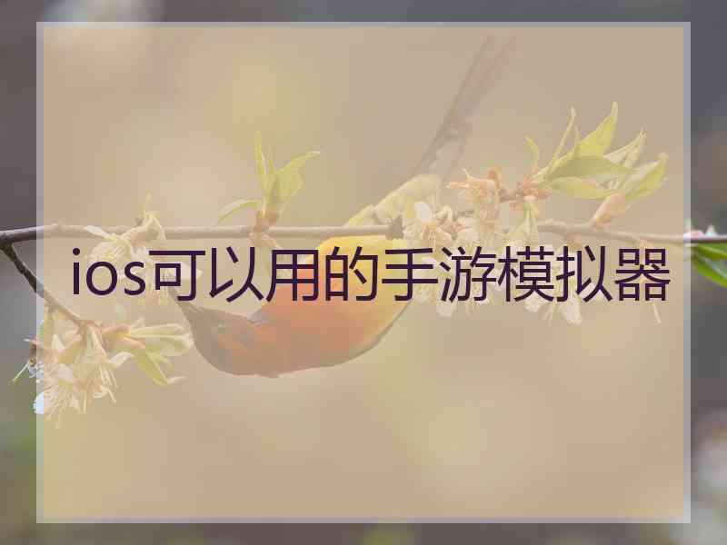 ios可以用的手游模拟器