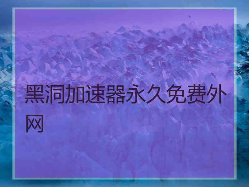 黑洞加速器永久免费外网