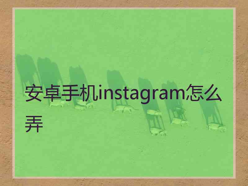 安卓手机instagram怎么弄