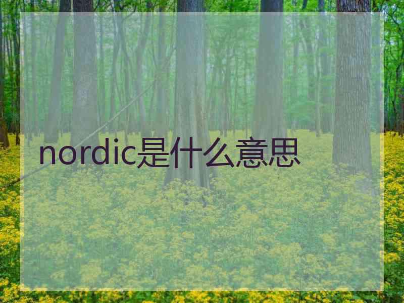 nordic是什么意思