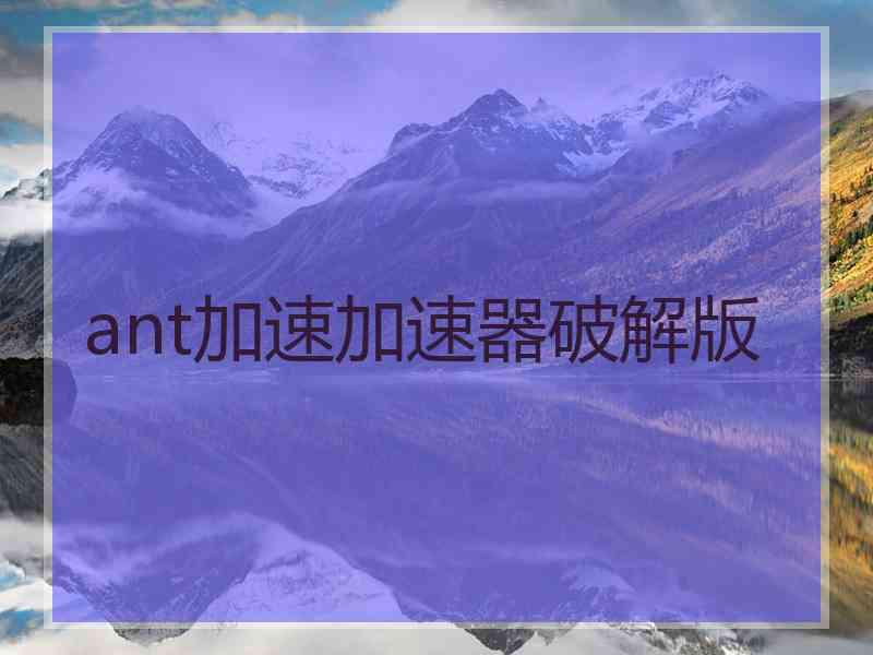 ant加速加速器破解版