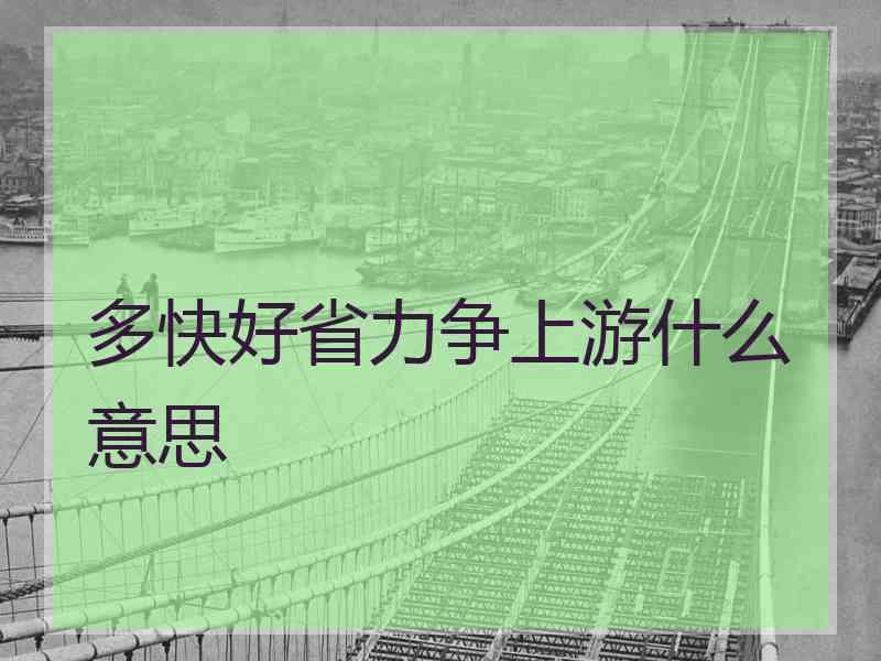 多快好省力争上游什么意思