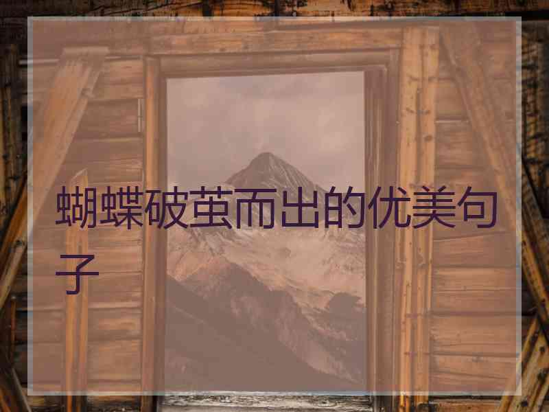 蝴蝶破茧而出的优美句子