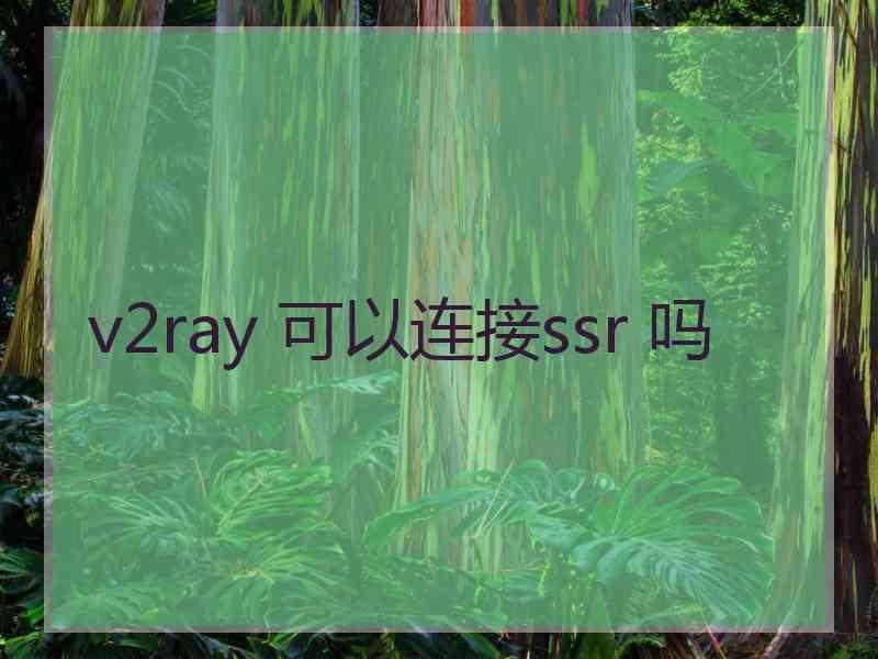 v2ray 可以连接ssr 吗