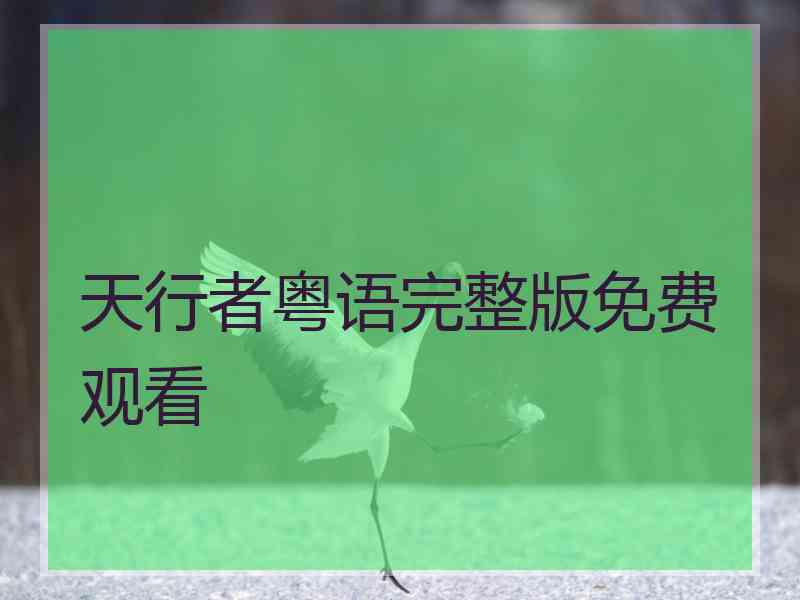 天行者粤语完整版免费观看