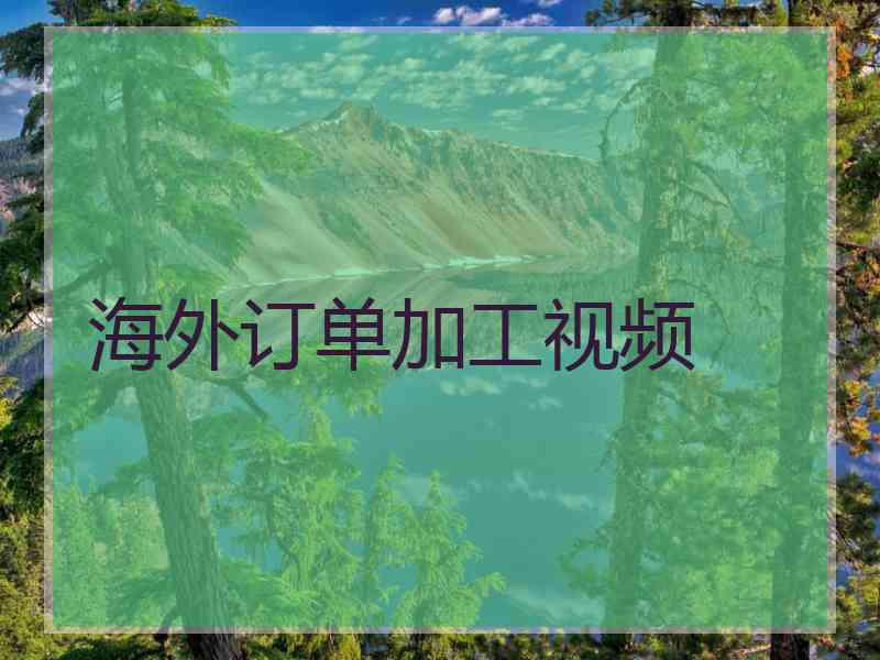 海外订单加工视频
