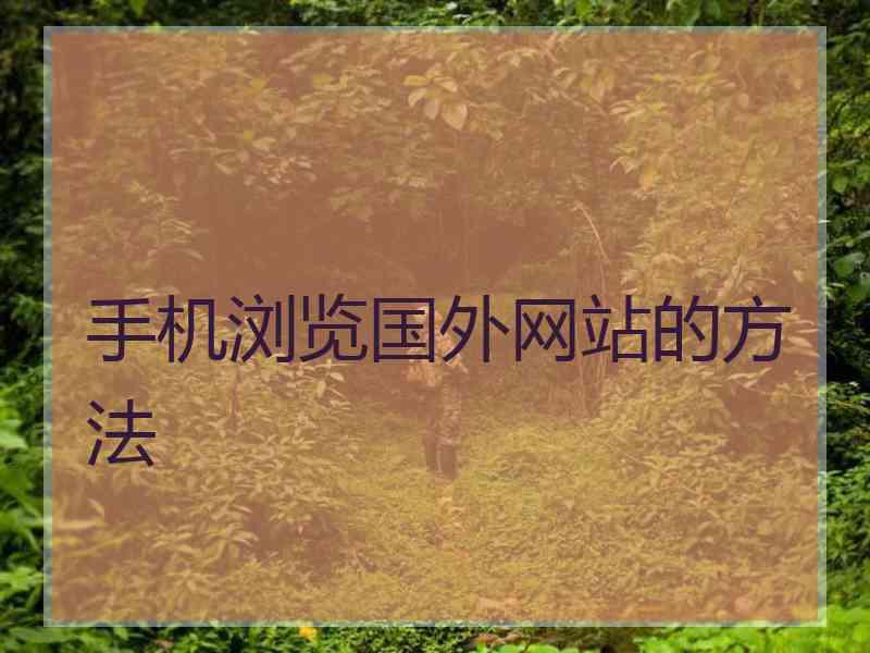 手机浏览国外网站的方法