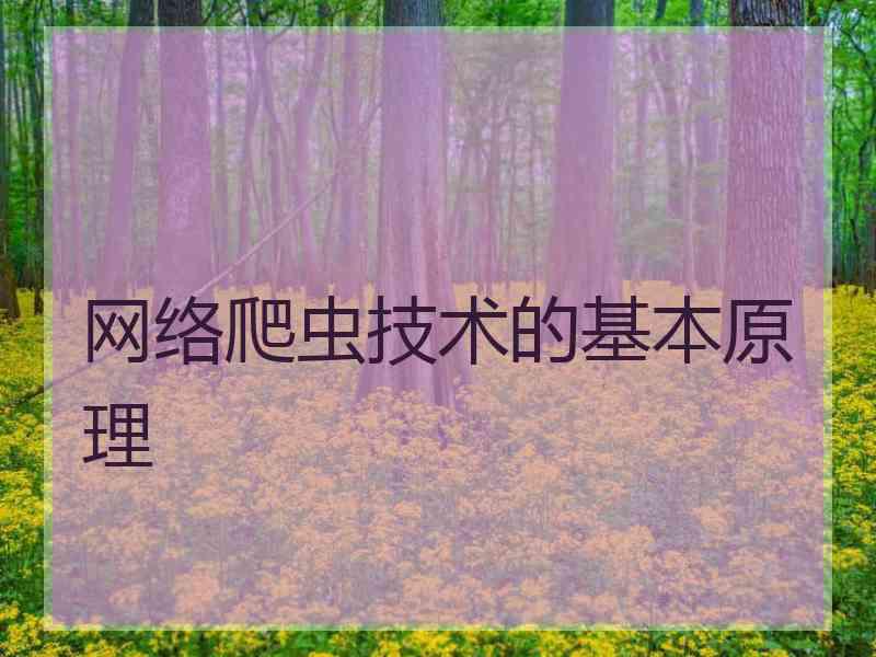 网络爬虫技术的基本原理