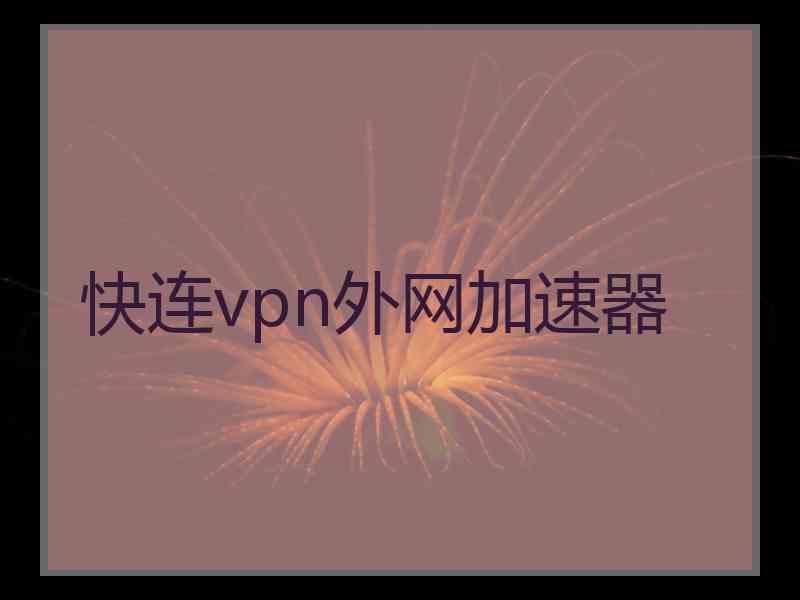 快连vpn外网加速器