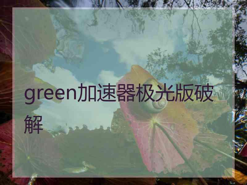 green加速器极光版破解