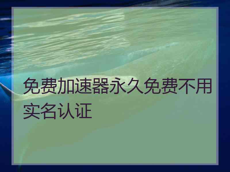 免费加速器永久免费不用实名认证