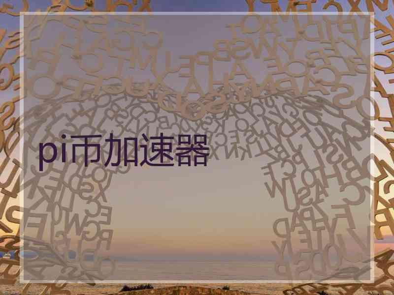 pi币加速器