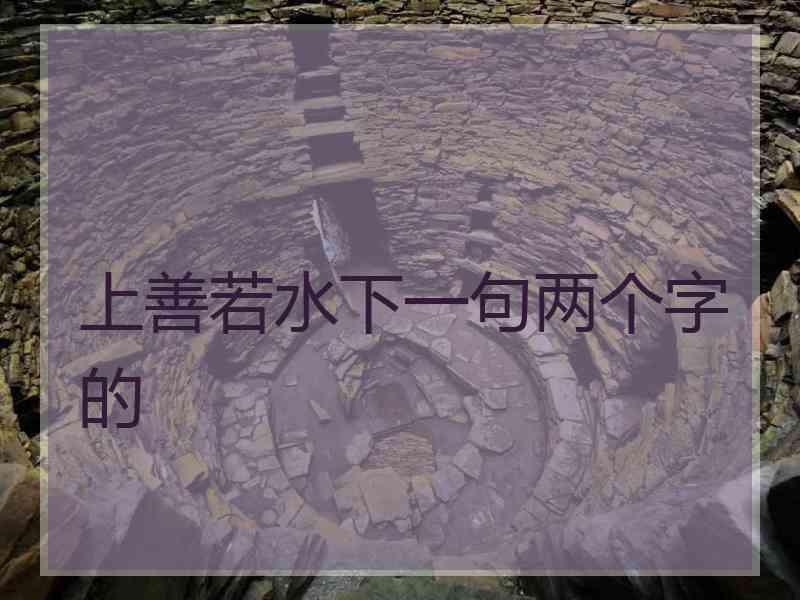 上善若水下一句两个字的