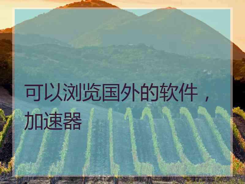 可以浏览国外的软件，加速器